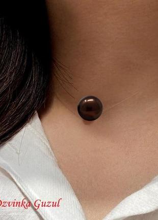 Кулон невидимый жемчуг на леске жемчужина стильное украшение модное ожерелье dzvinka guzul подарок
