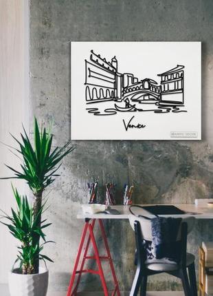 Интерьерная абстрактная настенная арт картина панно на холсте manific decor "venice / венеция"3 фото