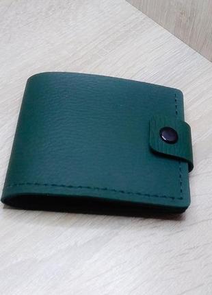 Оригінальний шкіряний гаманець зелений флотар.1 фото