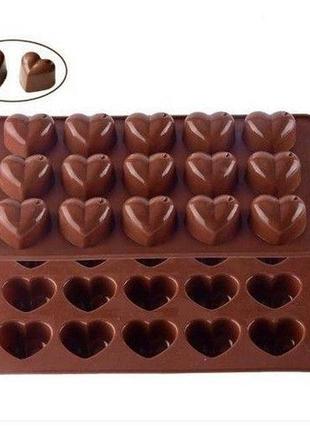 Силиконовая форма для шоколада и конфет сердечки. силиконовая форма для льда