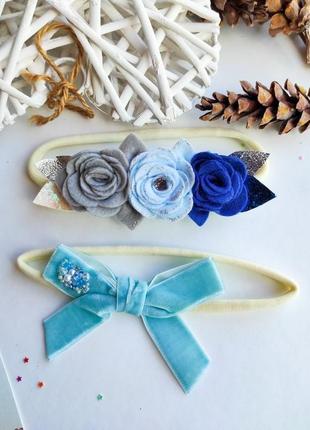 Повязка для самых маленьких, повязки для девочек, повязки для новорожденных, первые бантики