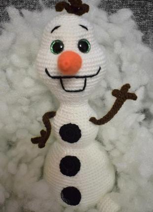 Снеговик олаф (olaf) мягкая игрушка вязаная крючком (amigurumi)1 фото