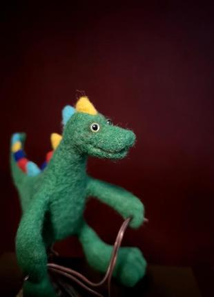 Дракон  подарунок рік дракона валяні іграшки зелений ящур4 фото