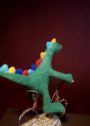 Дракон  подарунок рік дракона валяні іграшки зелений ящур3 фото