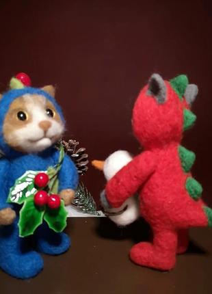 Дракончик валяна іграшка котик подарунок на новий рік1 фото