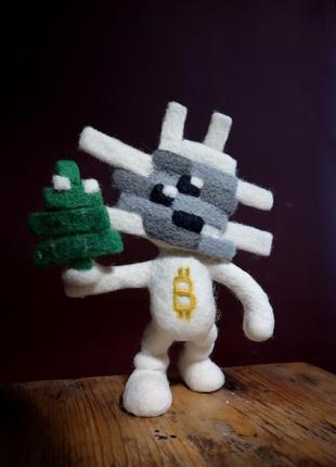 Піксельний персонаж валяна фігурка грошові знакиподарунок парню програмісту
