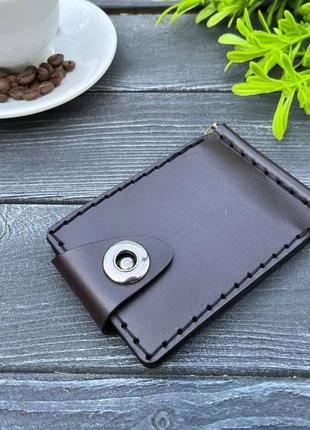Шкіряний гаманець з затиском для купюр. модель 4-к3 фото