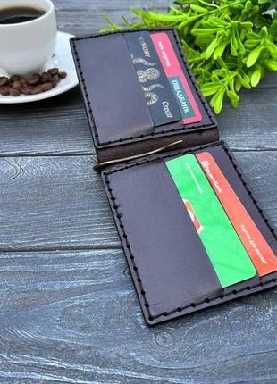 Шкіряний гаманець з затиском для купюр. модель 5-к4 фото