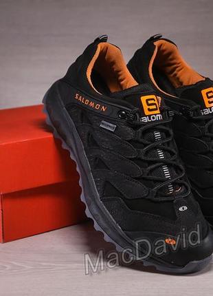 Кожаные кроссовки salomon Pulse dragon skin black3 фото