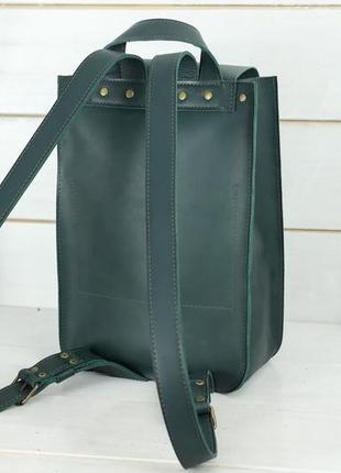 Жіночий шкіряний рюкзак "флоренція", шкіра італійський краст, колір зелений5 фото