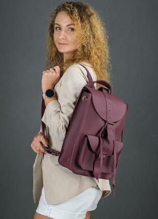 Жіночий шкіряний рюкзак "флоренція", шкіра grand, колір бордо1 фото