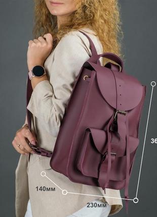 Женский кожаный рюкзак "флоренция", кожа итальянский краст, цвет синий10 фото