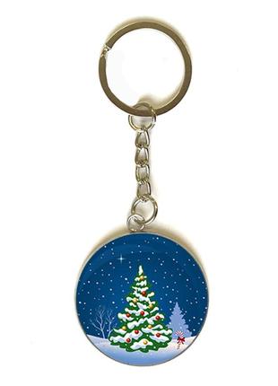 3d брелок новорічний ялинка у снігу 3,5см