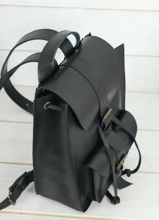 Женский кожаный рюкзак "флоренция", кожа итальянский краст, цвет черный3 фото