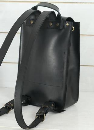 Жіночий шкіряний рюкзак "флоренція", шкіра італійський краст, колір чорний5 фото
