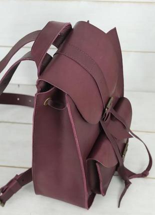 Женский кожаный рюкзак "флоренция", кожа итальянский краст, цвет бордо3 фото