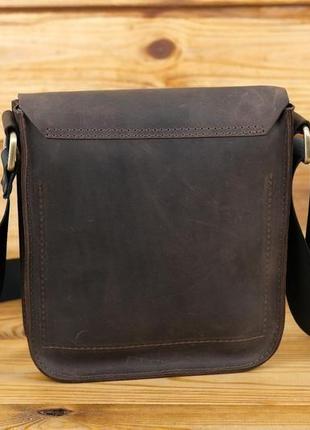Мужская кожаная сумка "генри", винтажная кожа, цвет шоколад5 фото
