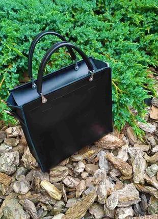 Чорна жіноча сумка, класична жіноча сумка, шкіряна сумка3 фото