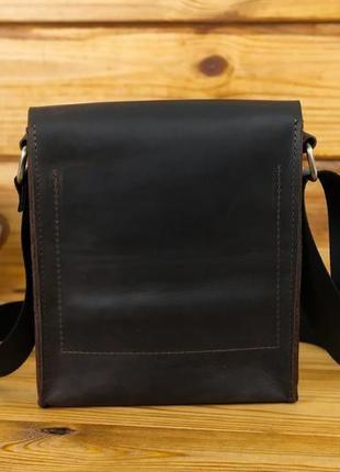 Мужская кожаная сумка "кевин", винтажная кожа, цвет шоколад6 фото