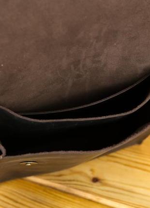 Мужская кожаная сумка "кевин", винтажная кожа, цвет шоколад7 фото