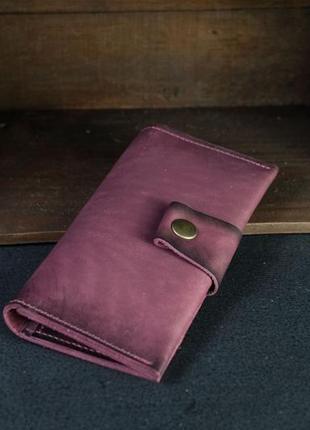 Шкіряний гаманець berty 18см, шкіра італійський краст, колір бордо2 фото