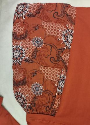 Итальянское дизайнерское платье большой размер котон оранжевый цветочный принт5 фото