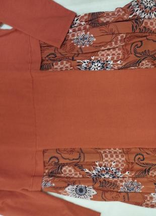 Итальянское дизайнерское платье большой размер котон оранжевый цветочный принт6 фото