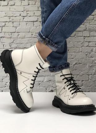 ❄️🌼alexander mcqueen white boots winter🌼❄️жіночі зимові білі черевики олександр маквин