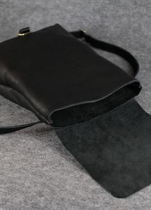 Жіночий шкіряний рюкзак "трансформер", шкіра італійський краст, колір чорний2 фото
