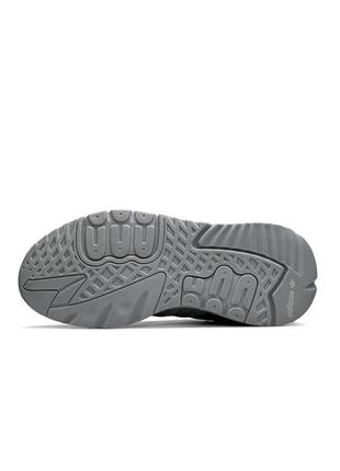 Мужские белые кроссовки adidas nite jogger gray  / мужские весна-лето кроссовки adidas серые10 фото