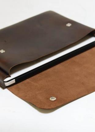 Шкіряна папка для документів формата а4 "модель №82" шкіра італійський краст колір вишня