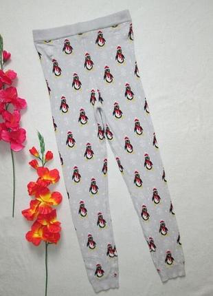 Суперовые трикотажные теплые лосины леггинсы принт пингвины esmara ⛄❄️⛄