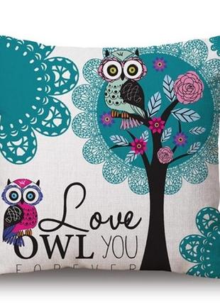 Декоративний чохол   для святкового декору "love owl you forever"