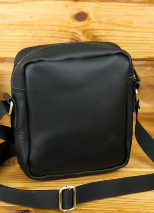 Чоловіча шкіряна сумка "метью", шкіра grand, колір чорний2 фото