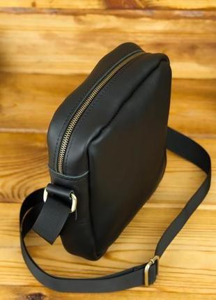 Чоловіча шкіряна сумка "метью", шкіра grand, колір чорний3 фото