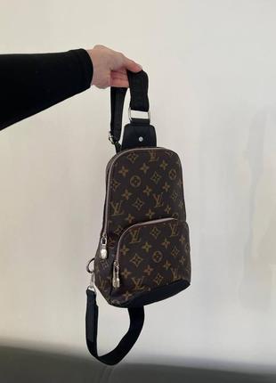 Мужская сумка louis vuitton avenue sling brown black4 фото