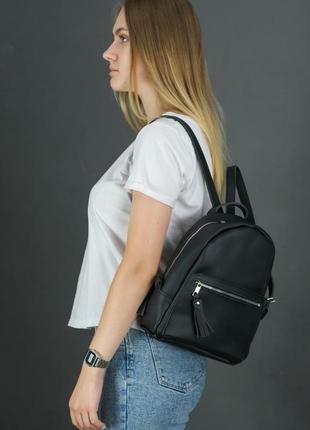 Женский кожаный рюкзак "лимбо", размер мини, матовая кожа grand, цвет черный