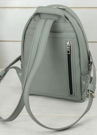 Женский кожаный рюкзак "лимбо", размер мини, матовая кожа grand, цвет серый5 фото