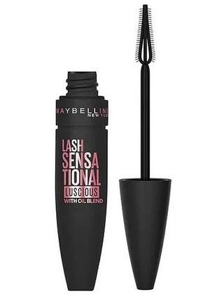 Тушь для ресниц maybelline new york lash sensational luscious with oil blend black, 9.5 мл