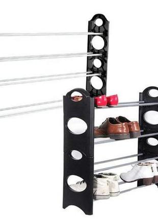 Полиця для взуття shoe rack (4 полиці, 12 пар) стійка для зберігання взуття2 фото