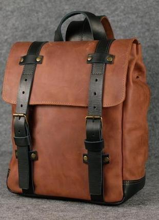 Чоловічий рюкзак hankle h1 |13203| коньяк + чорний1 фото