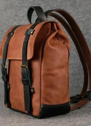 Мужской рюкзак hankle h1 |13203| коньяк + черный2 фото