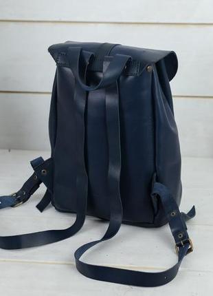 Жіночий шкіряний рюкзак "київ", розмір міні, шкіра італійський краст, колір синій5 фото