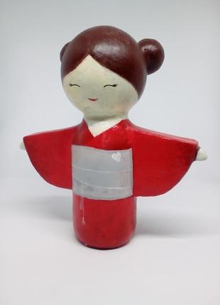 Японская кукла талисман кокеши счастье1 фото