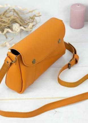 Кожаная женская сумочка френки, кожа grand, цвет янтарь3 фото