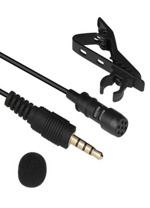 Зовнішній мікрофон петличний для телефону, смартфона, камери, пк microphone jack mic c99w9 фото