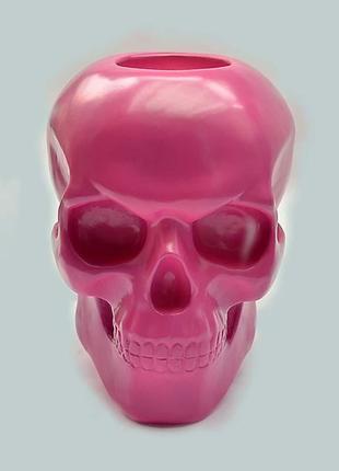 Розовый череп с отверстием. подставка-органайзер, сувенир для декора3 фото