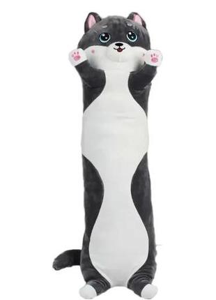 М'яка іграшка подушка обіймашка кіт батон довгий 90 см. іграшка обіймашка котик батон2 фото