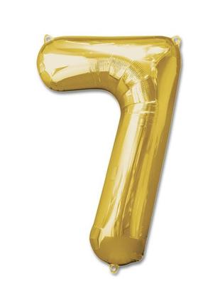 Шар цифра (100см) золото 7