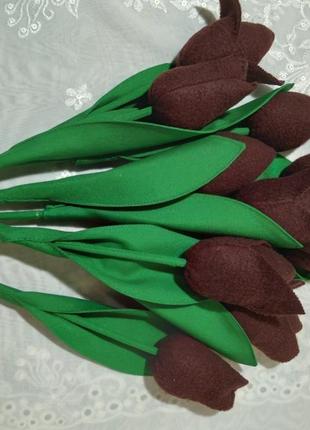Крупные тюльпаны из флиса. оригинальный подарок.4 фото